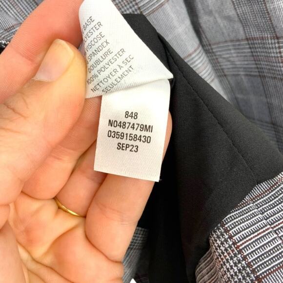 Nordstrom British Plaid Blazer Gray Size XS NWOT $179 MSRP - Picture 7 of 8
